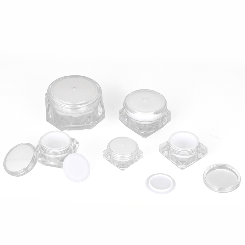 E1 5g 10g 15g 20g 30g in stock ready to ship luxury sliver lid transparent diamond body acrylic plastic cosmetic cream jar