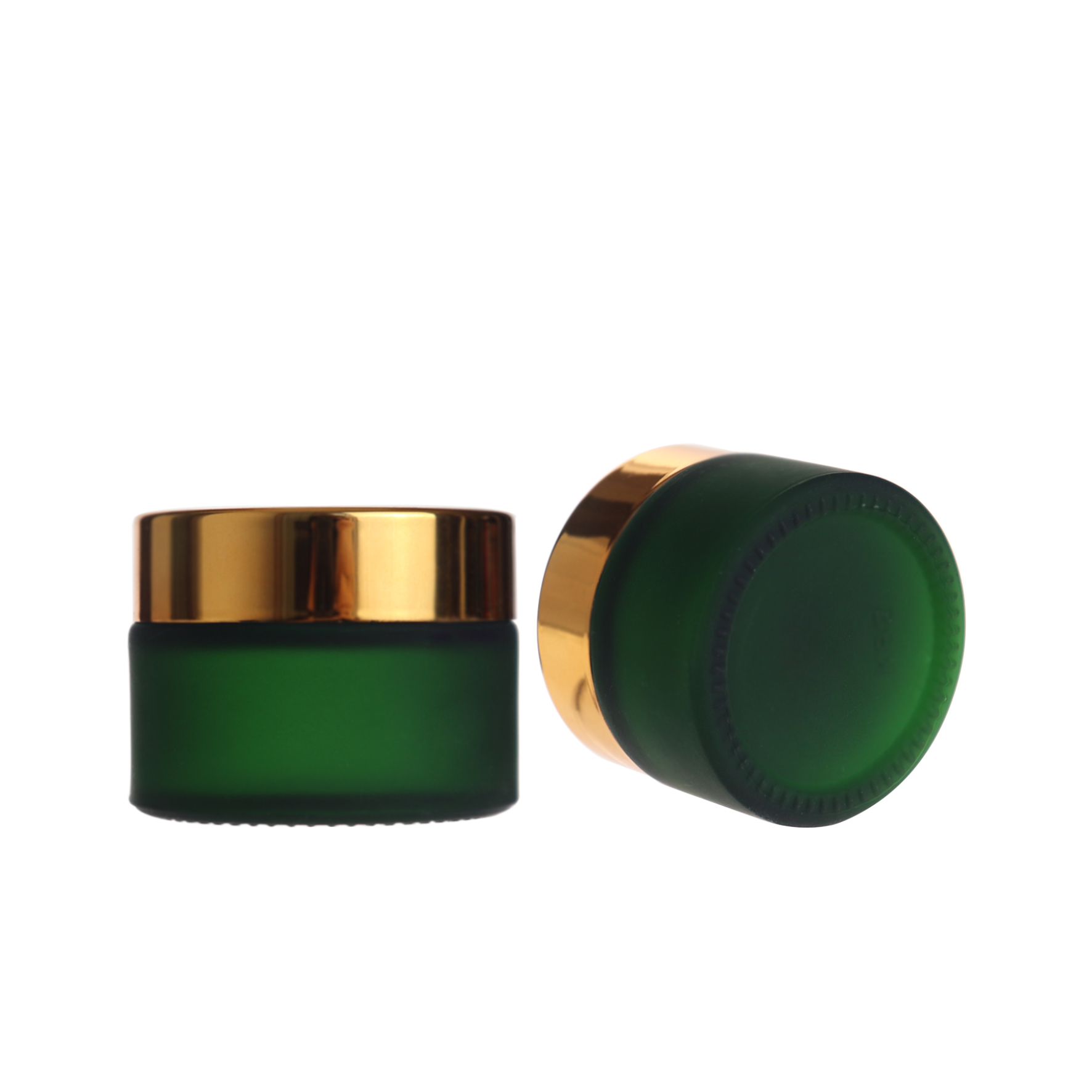 ECO Friendly 30ml frosted green small glass cosmetic jars with gold lid
