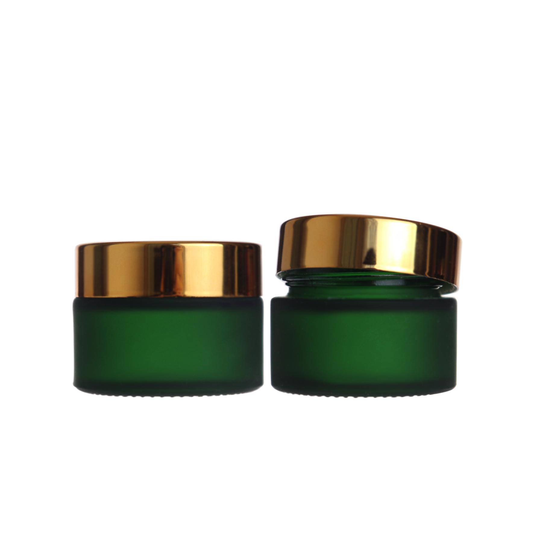 ECO Friendly 30ml frosted green small glass cosmetic jars with gold lid