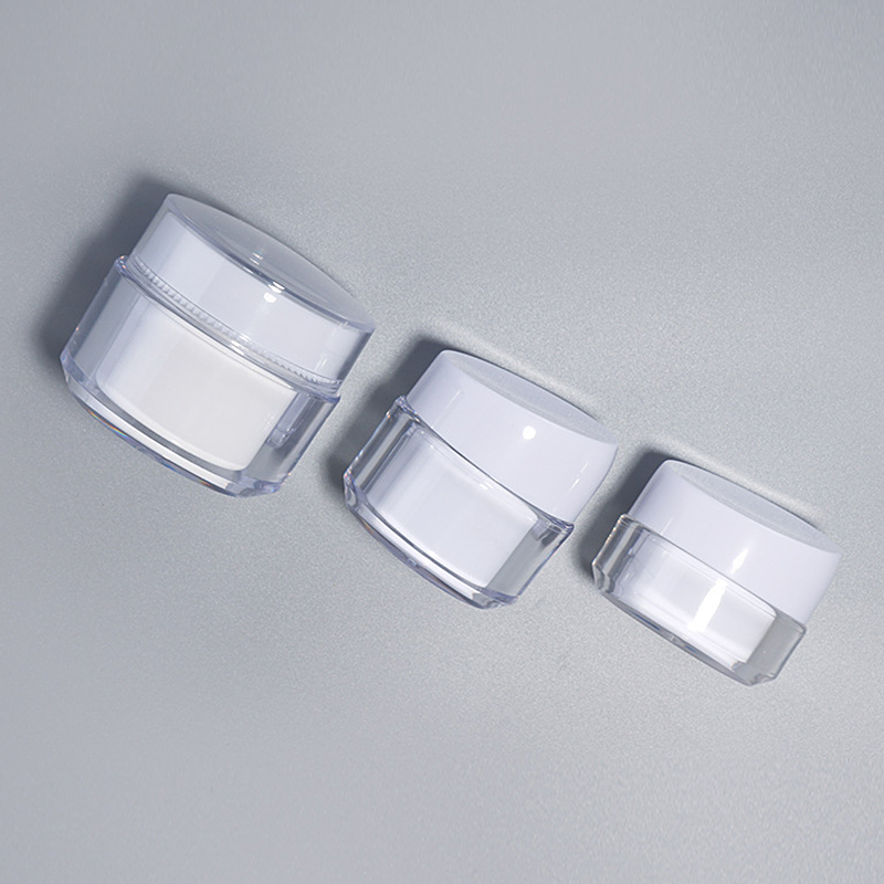 ECO Friendly Cosmetic Packaging Plastic Jar 20g 30g 50g Empty Round PS Double Wall Cream Jar