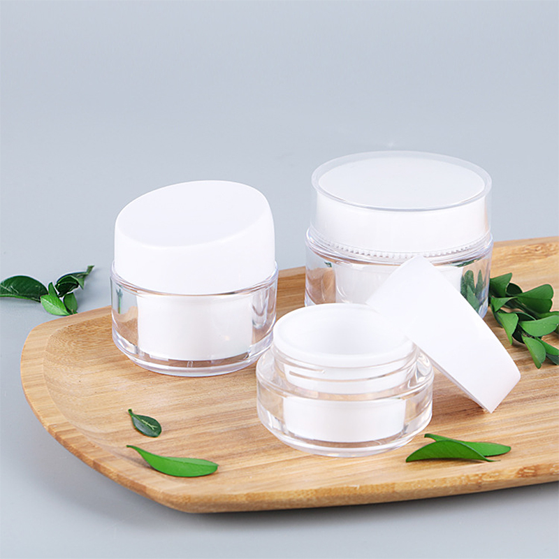 ECO Friendly Cosmetic Packaging Plastic Jar 20g 30g 50g Empty Round PS Double Wall Cream Jar