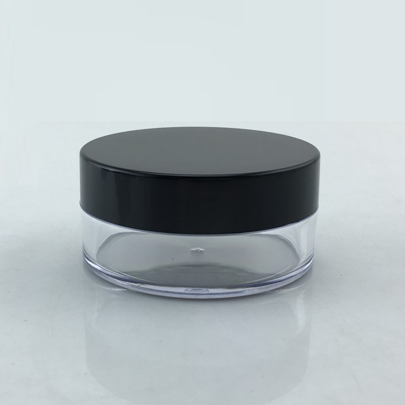 ECO Plastic Loose powder jar 10g 15g 20g 30g Round PET cosmetic glitter sifter powder jar with screw lid