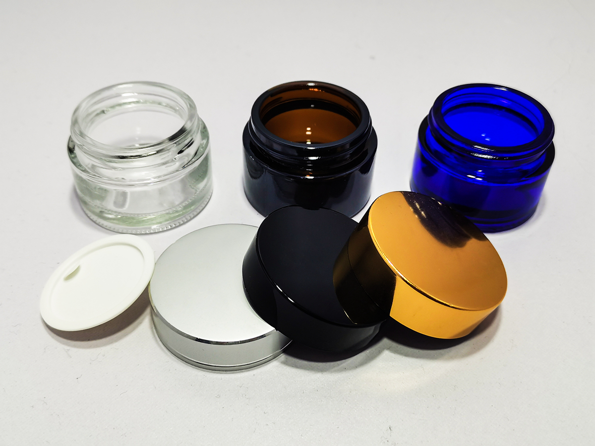 ECO-friendly cosmetic bamboo lid cream glass frosted clear jar with wooden cap