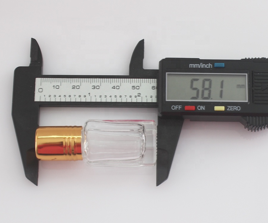 EXW empty round octagonal clear perfume glass roller bottle 3ml 6ml roll on bottle with aluminum cover