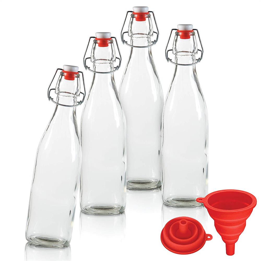 EZ Cap 500ml Flip-Top Home Brew Beer Bottles Swing Top Grolsch Glass Bottles 16oz with Stoppers
