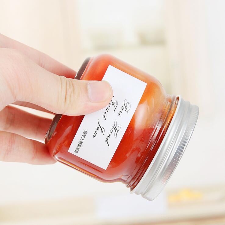 Easter 250 ML clear round jam honey peanut sublimation butter storage glass mason cookies jar with metal lid