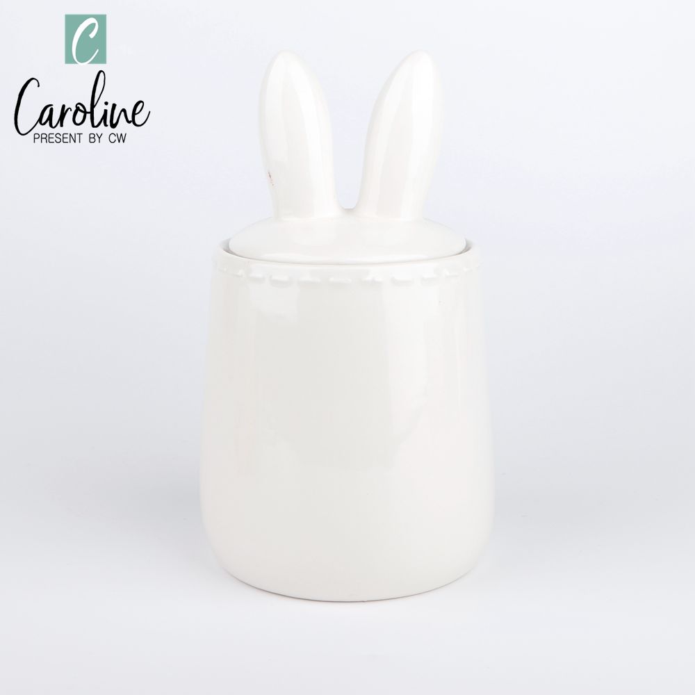 Easter Ceramic Canister Tea Coffee Sugar Storage Jars Bunny Kisses