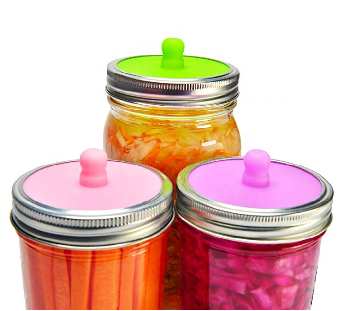 Easy Fermenter Kit Make Pickles Fermented Probiotic Foods Wide Mouth Mason Jar with Lid