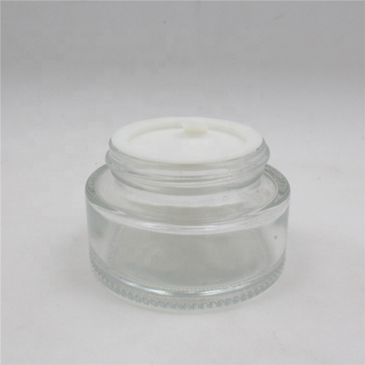 Easy Open End 10m 20ml 30ml 50g empty cosmetic cream glass jar with cap envases de vidrio with factory direct price