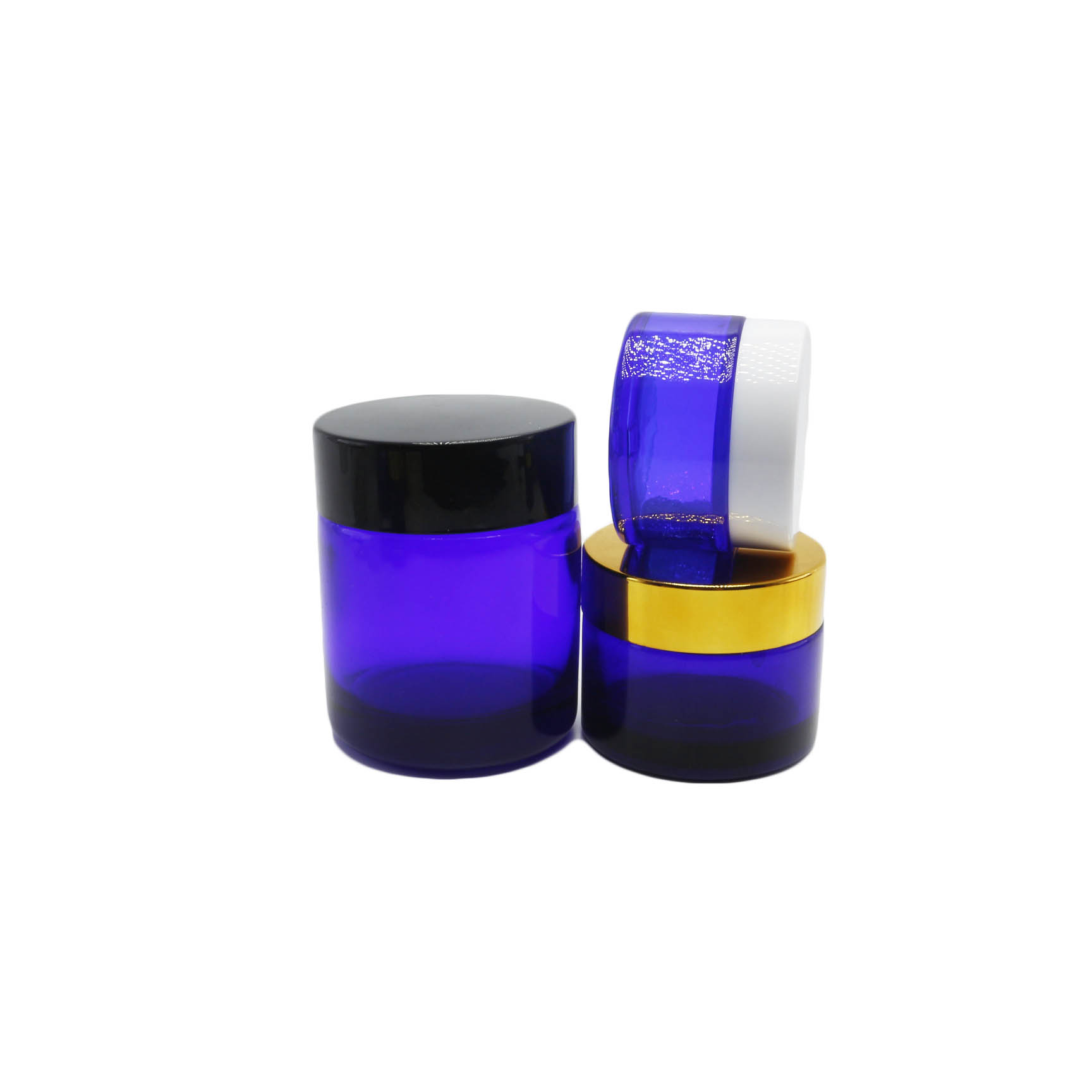 Easy Open End 5g 10g 15g 20g 30g 50g 100g empty cosmetic cream glass jar with black lid GJ-CC45