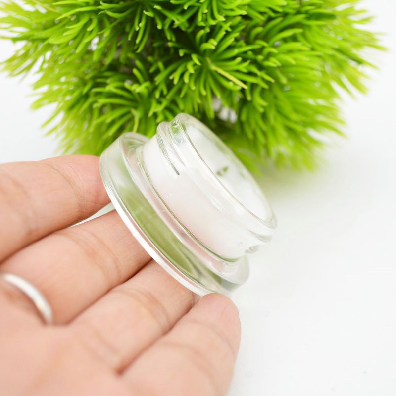 Easy Open End 9ml empty cosmetic cream glass jar with black childproof cap