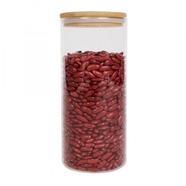 Ebay Hot Sale Sealing Glass Jar With Covered Wooden Lid Glass Storage Tank With Nut & Candy