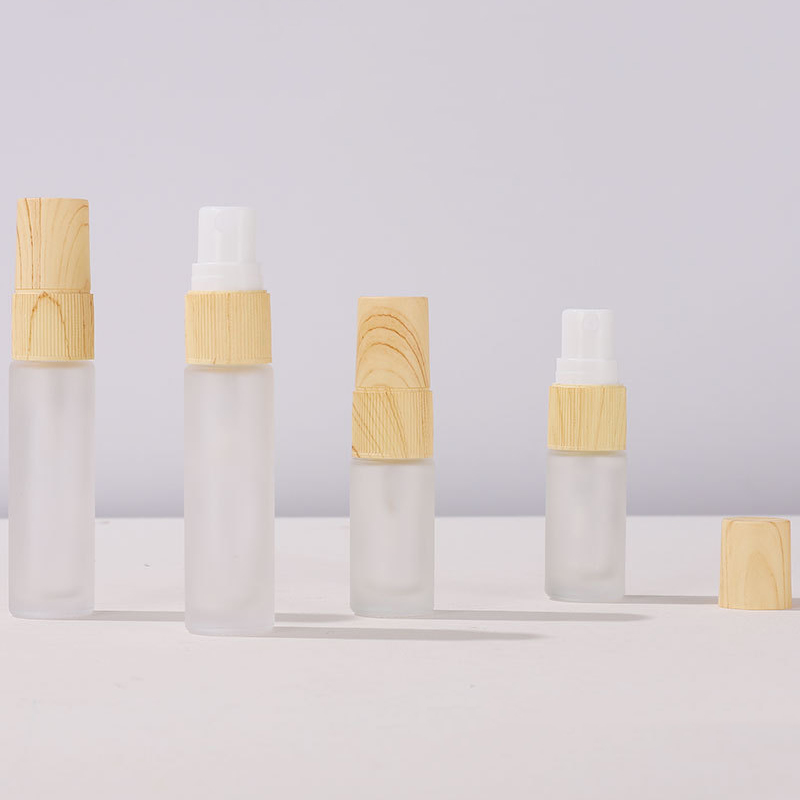 Ebay Supply Scrub Spray bottle 10ml Perfume bottle 5ML wood grain cover refined oil frosted separate bottle