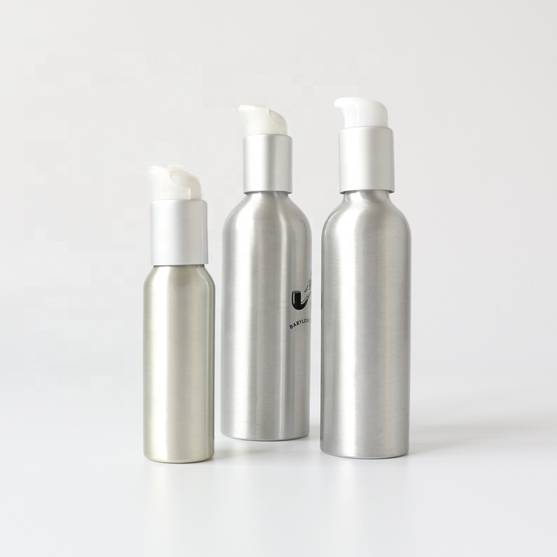 Ebetter 100% recyclable pink 2oz 4oz 5oz aluminum cosmetic pump bottle for kakadu plum serum