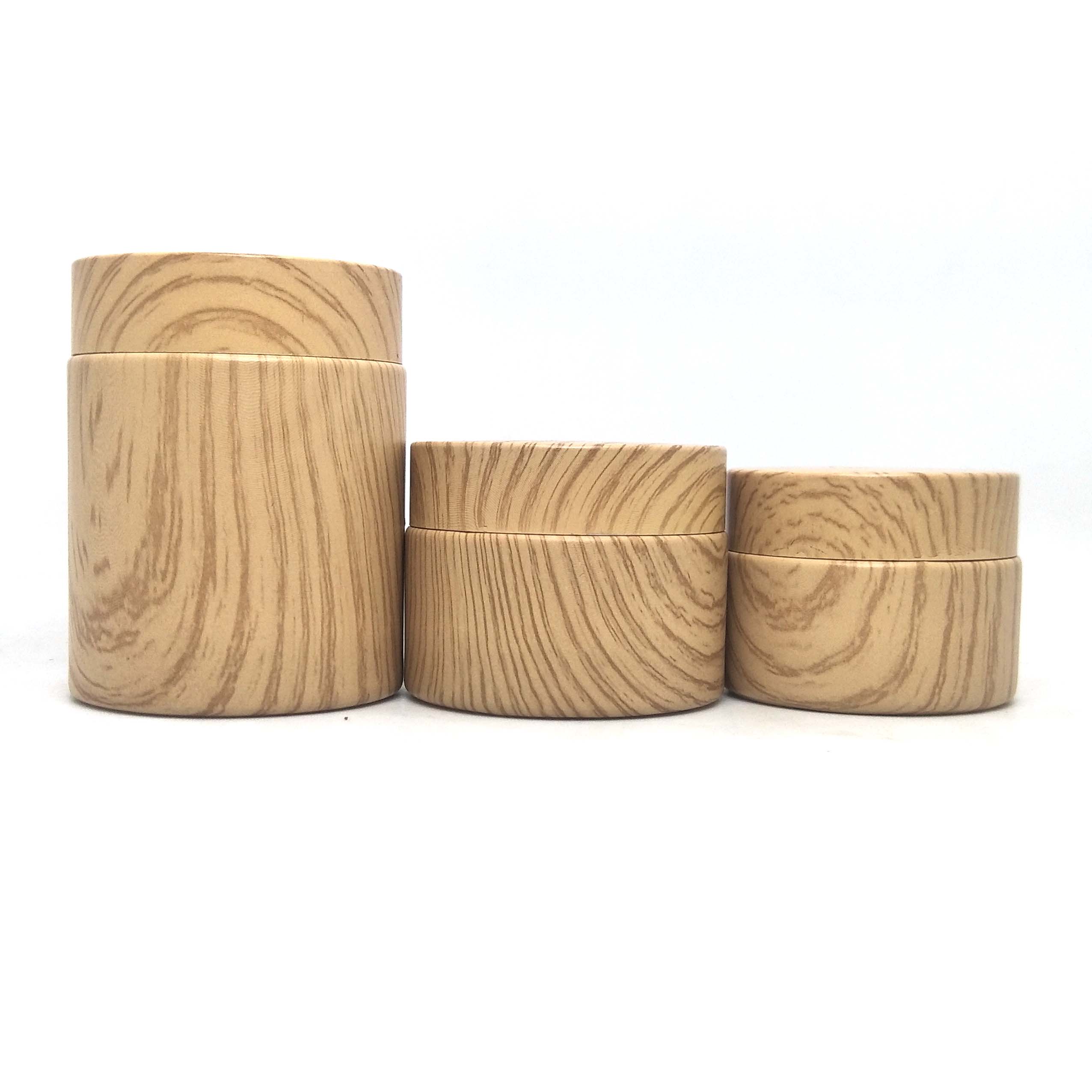 Eco Cosmetic Packaging Containers cream jar glass cosmetic jars with Wood grain for body cream