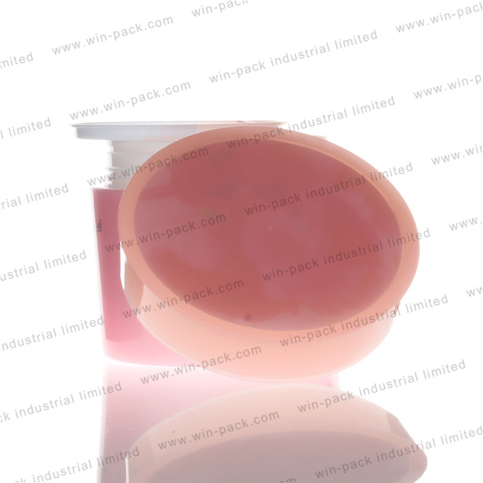 Eco-Frienddly empty cosmetic cream container 30ml white pink plastic jar