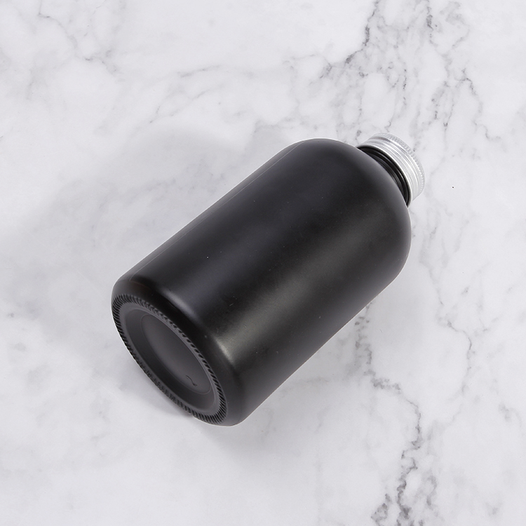 Eco Friendly 16oz Glass Bottle 500ml Matte Black Bottles With Top Seal Screw Cap For Coffee Beverage