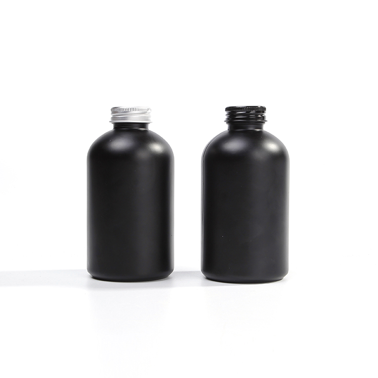 Eco Friendly 16oz Glass Bottle 500ml Matte Black Bottles With Top Seal Screw Cap For Coffee Beverage