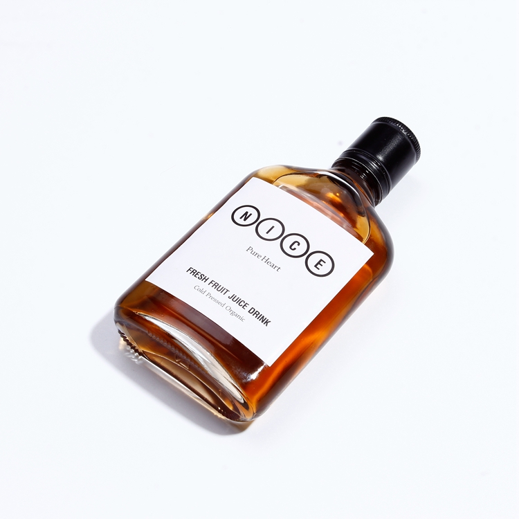 Eco- Friendly 200Ml Glass Cute Clear Juice Bottle Cold Brew Coffee Beverage Wine Drinking Milk Flat Water Glass Bottle