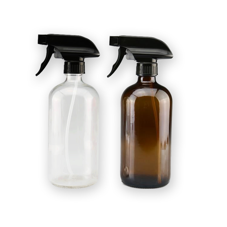 Eco Friendly 250ml 500ml barber Sanitizer Amber Glass trigger spray Bottle