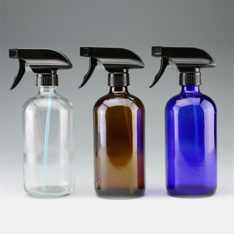 Eco Friendly 250ml 500ml barber Sanitizer Amber Glass trigger spray Bottle