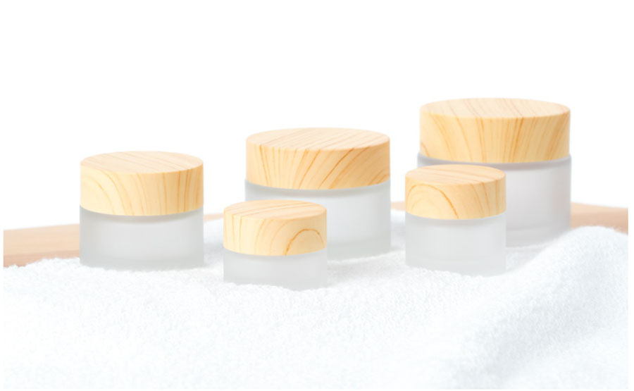 Eco-Friendly 5g 15g 20g 30g 50g Face Cream Container Glass Jar with Bamboo Lid