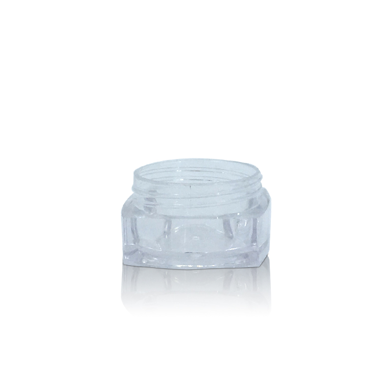 Eco Friendly 5g Transparent Square Cosmetic Cream Jar Mini Plastic Clear Pot