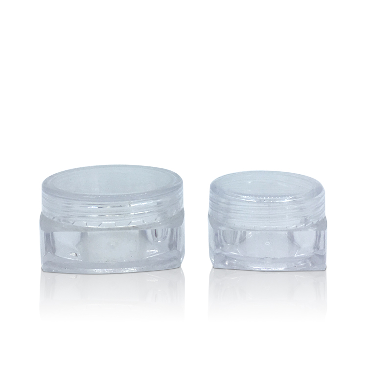 Eco Friendly 5g Transparent Square Cosmetic Cream Jar Mini Plastic Clear Pot