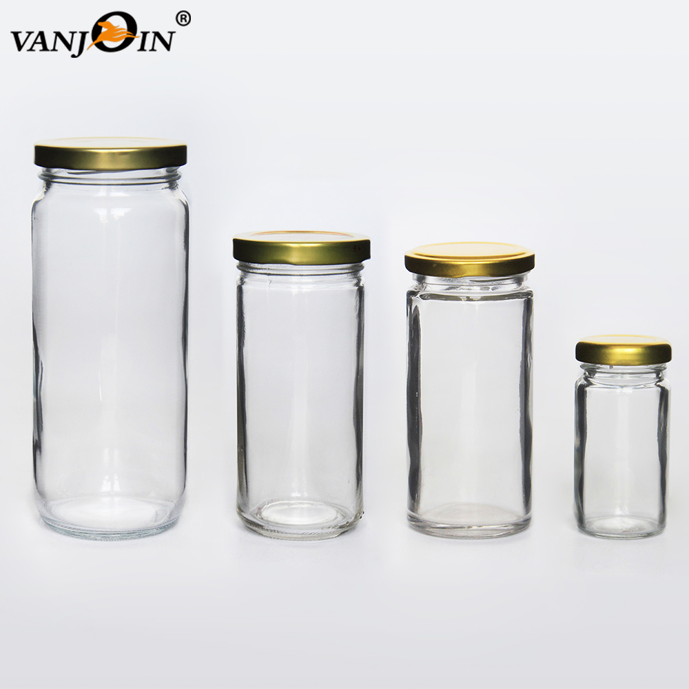 Eco Friendly 75ml 200ml 250ml 480ml Clear Glass Paragon Jars Canning Beverage Jars with Metal Lid