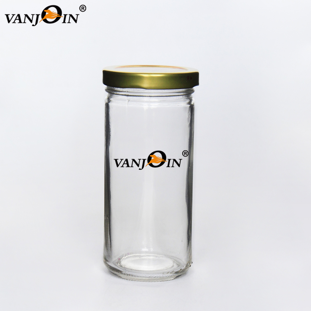 Eco Friendly 75ml 200ml 250ml 480ml Clear Glass Paragon Jars Canning Beverage Jars with Metal Lid