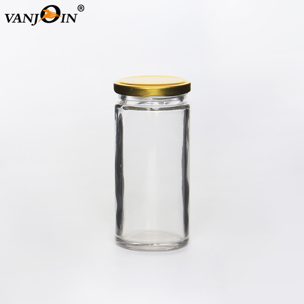 Eco Friendly 75ml 200ml 250ml 480ml Clear Glass Paragon Jars Canning Beverage Jars with Metal Lid