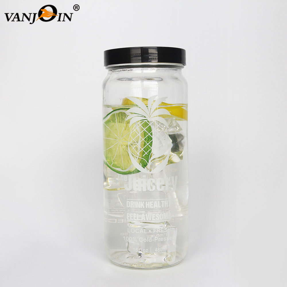 Eco Friendly 75ml 200ml 250ml 480ml Clear Glass Paragon Jars Canning Beverage Jars with Metal Lid