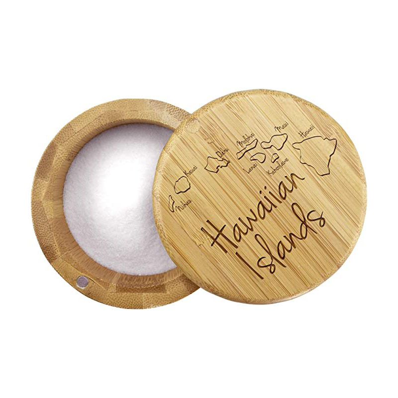 Eco-Friendly Bamboo Salt Box Single Layer Container With Magnetic Lid Storage for Spices,Herbs,Seasoning,Customsized Logo