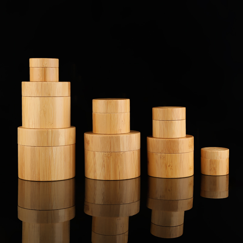 Eco-Friendly Bamboo jar cosmetic cream jar packaging aluminum jar 30g 50g