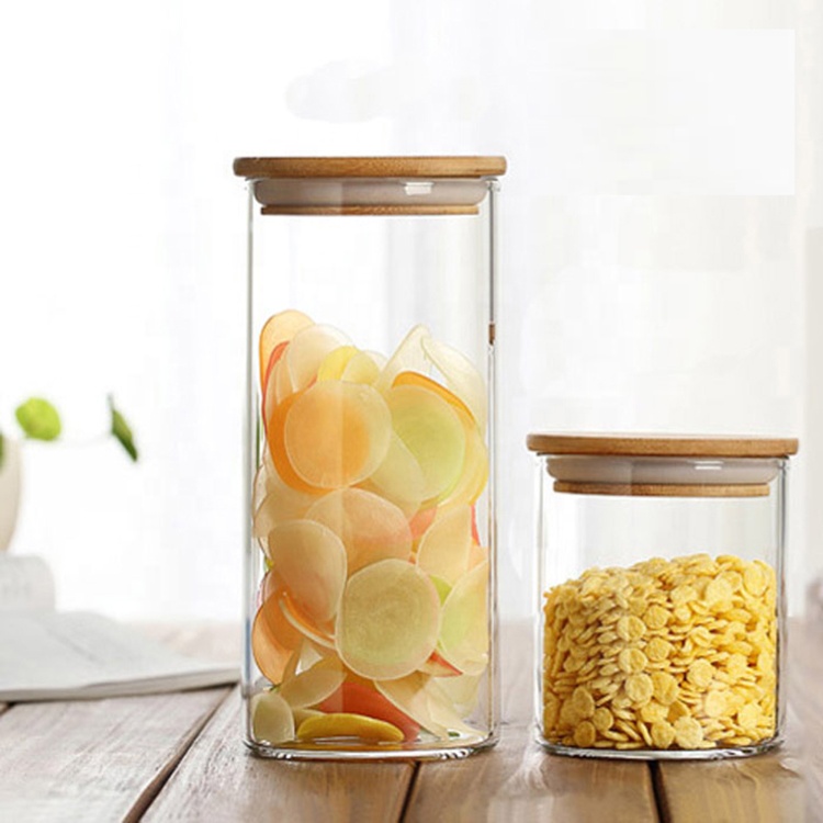 Eco Friendly Borosilicate Glass Storage Jars With Lid Food Kitchen Glass Jar