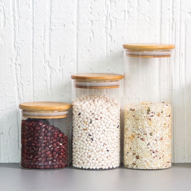 Eco Friendly Borosilicate Glass Storage Jars With Lid Food Kitchen Glass Jar
