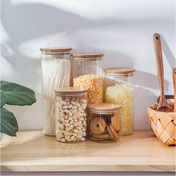 Eco Friendly Borosilicate Glass Storage Jars With Lid Food Kitchen Glass Jar