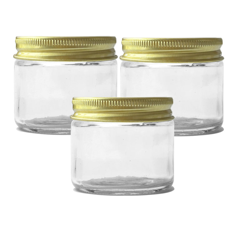 Eco Friendly Cosmetic Jar High Quality with Gold Silver White Metal Lids