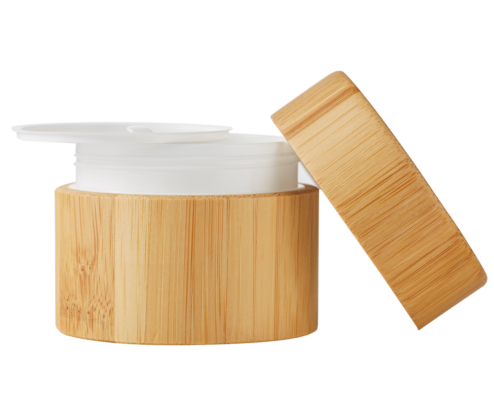 Eco Friendly Cosmetic Printing Packaging Cream Container Wooden Bamboo Jar