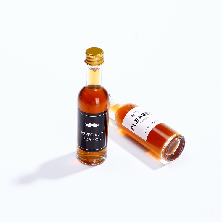 Eco Friendly Custom Mini Round Glass Wine Tequila Bottles With Screw Lid