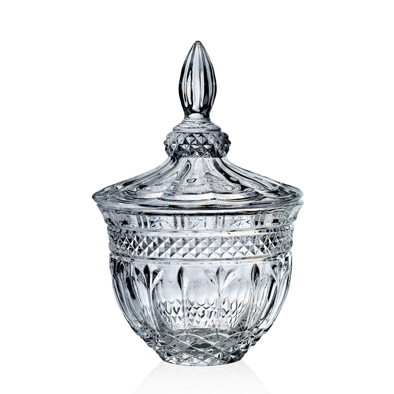Eco Friendly Custom Plain Color crystal  Storage Bottles Candle Jars with Lid