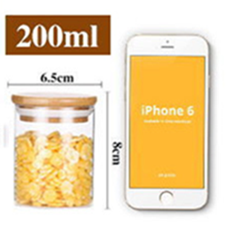 Eco Friendly Custom high borosilicate food glass storage jar with bamboo lid storage