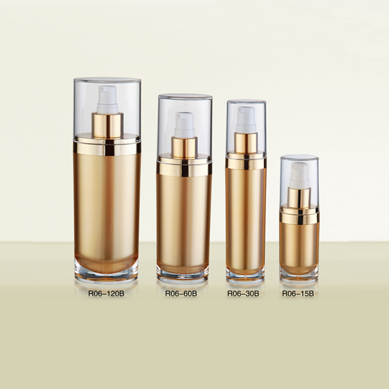 Eco Friendly Empty Acrylic Oil Hand Skincare Body Lotion Pump Bottle White and Gold 500ml