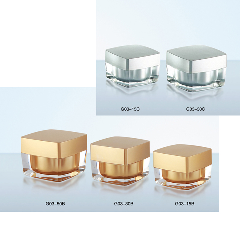 Eco Friendly Empty Acrylic Oil Hand Skincare Body Lotion Pump Bottle White and Gold 500ml