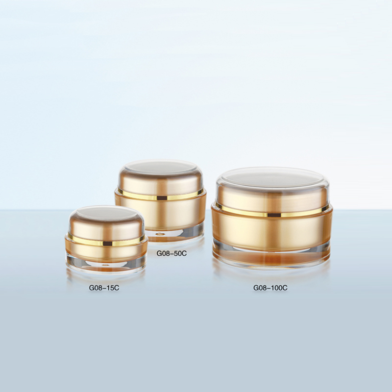 Eco Friendly Empty Acrylic Oil Hand Skincare Body Lotion Pump Bottle White and Gold 500ml