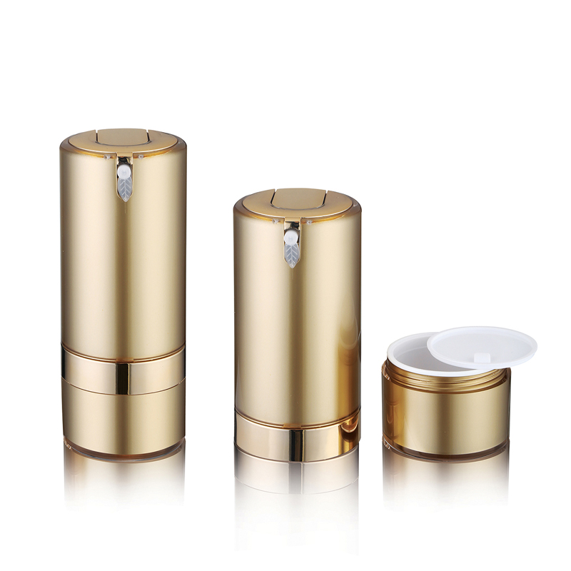 Eco Friendly Empty Acrylic Oil Hand Skincare Body Lotion Pump Bottle White and Gold 500ml