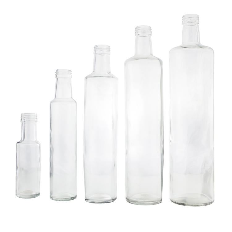 Eco-Friendly Empty Clear 100 ML 250 ML 500 ML 750 ML 1000 ML Glass Bottle For Olive Oil With Plastic Screw Cap