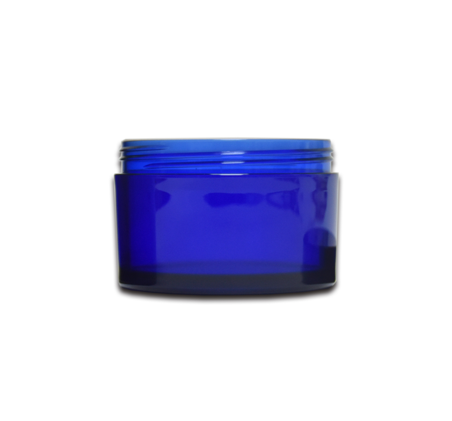 Eco Friendly Empty Frosted Blue 200g Cosmetic Plastic PET Body Cream Scrub Jar with Black Screw Cap