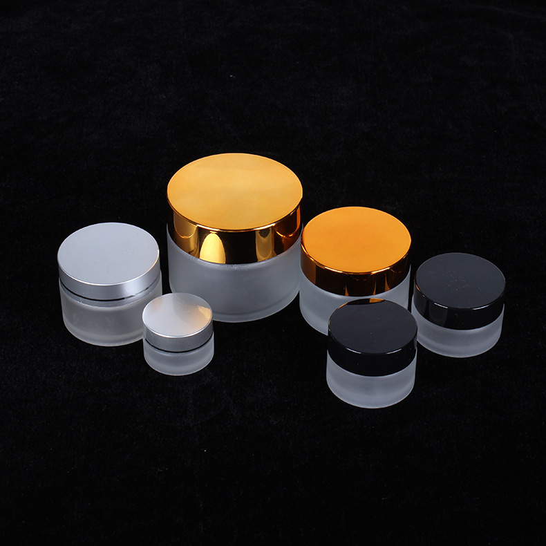 Eco Friendly Frosted Matte Clear Amber Green Blue Black Bamboo Lid Glass Jars for Creams and Lotions
