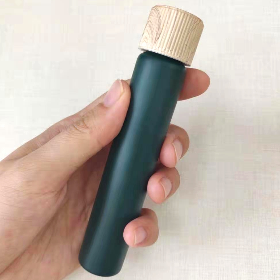 Eco-Friendly Glass Pre Roll Joint Tube Bamboo Lid Glass Tubes For Pre Roll With Cap Doob Tube